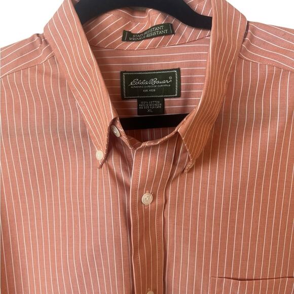 EDDIE BAUER WRINKLE AND STAIN RESISTANT LONG SLEEVE BUTTON DOWN MENS DRESS SHIRT - Picture 3 of 12